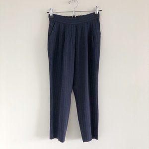 Aritzia Babaton Pinstripe Crop Trouser Pants 00 Blue Pull On Flowy